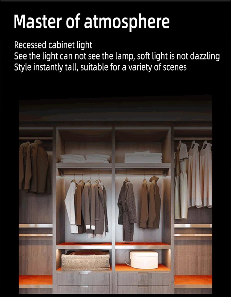 Model 1515 Advanced Light Luxury Custom Rotatable Embedded Inside Led Smart Sensor Wine or Jewelry Display Under Cabinet Light