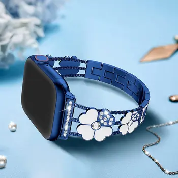 four-leafed clover diamond wristband for apple watch women watch band