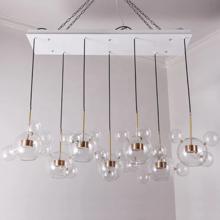 Modern Glass Bubble Ball Chandelier Glass Led Pendant Lamp Luxury ...