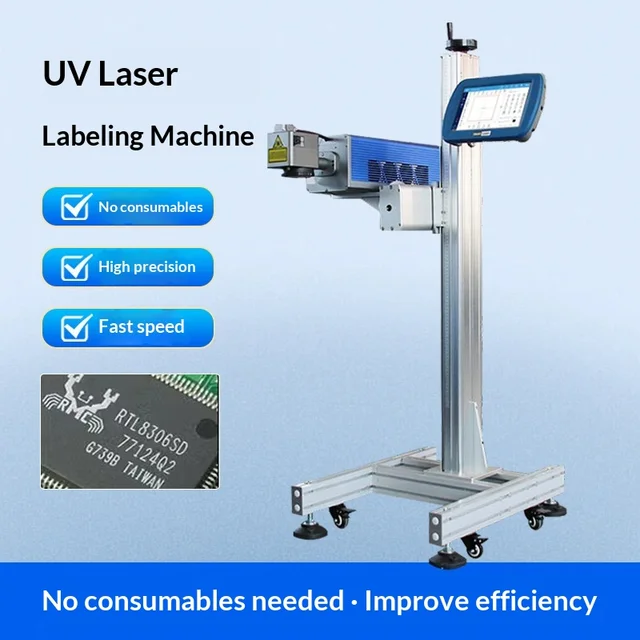 Flying Laser Marking Machine for Glass/Plastic/Metal/Stainless Steel Packaging Bags; Fully Automatic Inline Labeling System 2