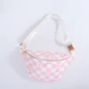 peach pink checkered