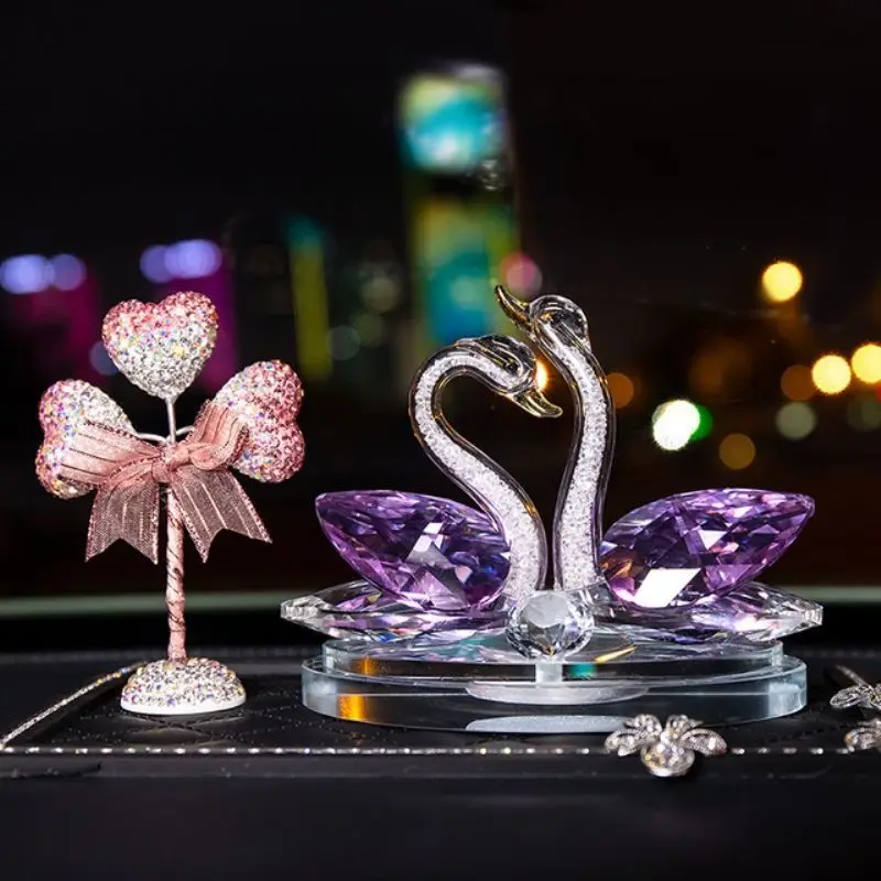 HZ風水クリスタルマンダリンアヒル白鳥像愛と忠実さ車の装飾| Alibaba.com