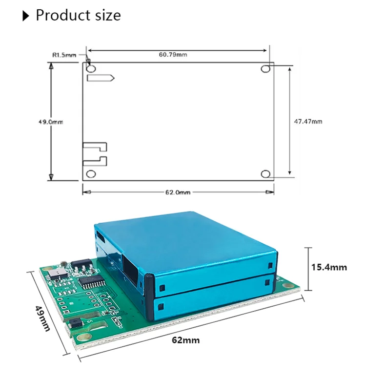 M702 Indoor Air Quality Sensor Module - CO2, PM2.5 & PM10 Detection for ...