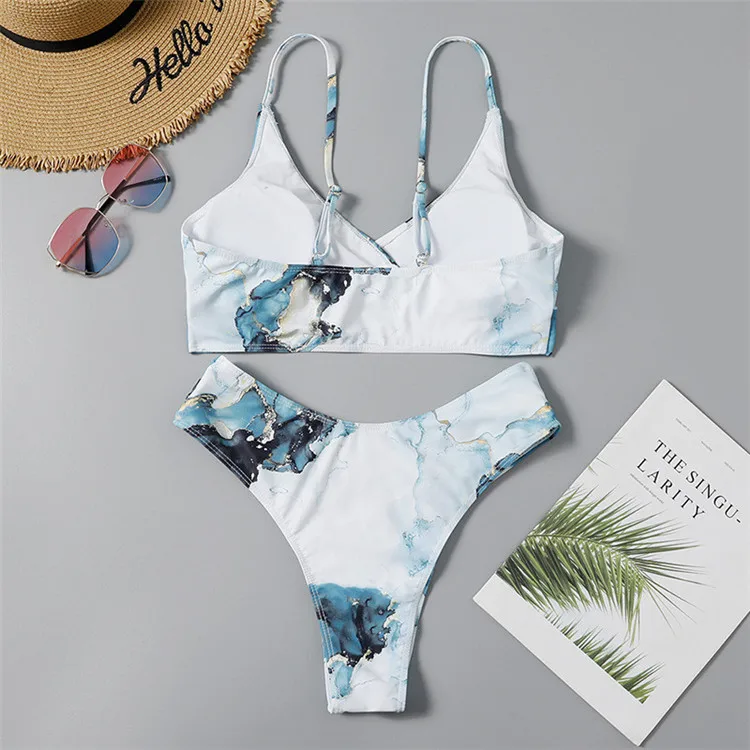 Bikini Bandeau deportivo con estampado para mujer traje de baño de dos piezas con estampado de má Bikini Bandeau deportivo con estampado para mujer traje de baño de dos piezas con estampado de má