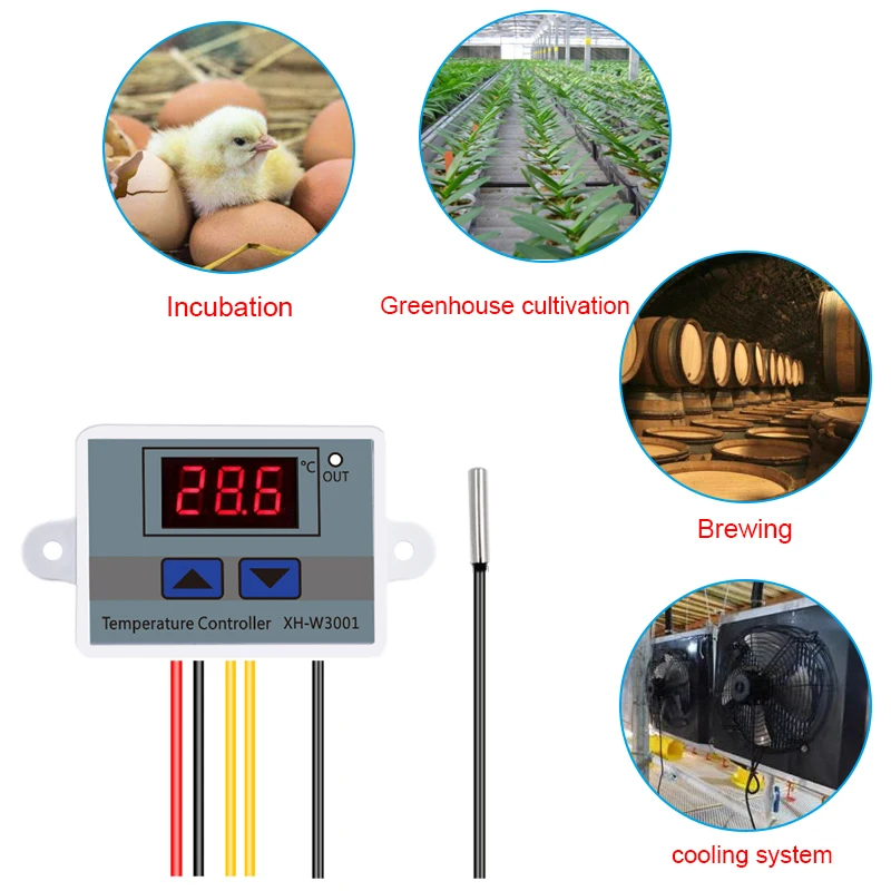 Humidity Controller W3001 Digital Led Temperature Controller 10a Xh-w3001 12v 24V 48V 110-220V Xh 3 Months 10A Relay