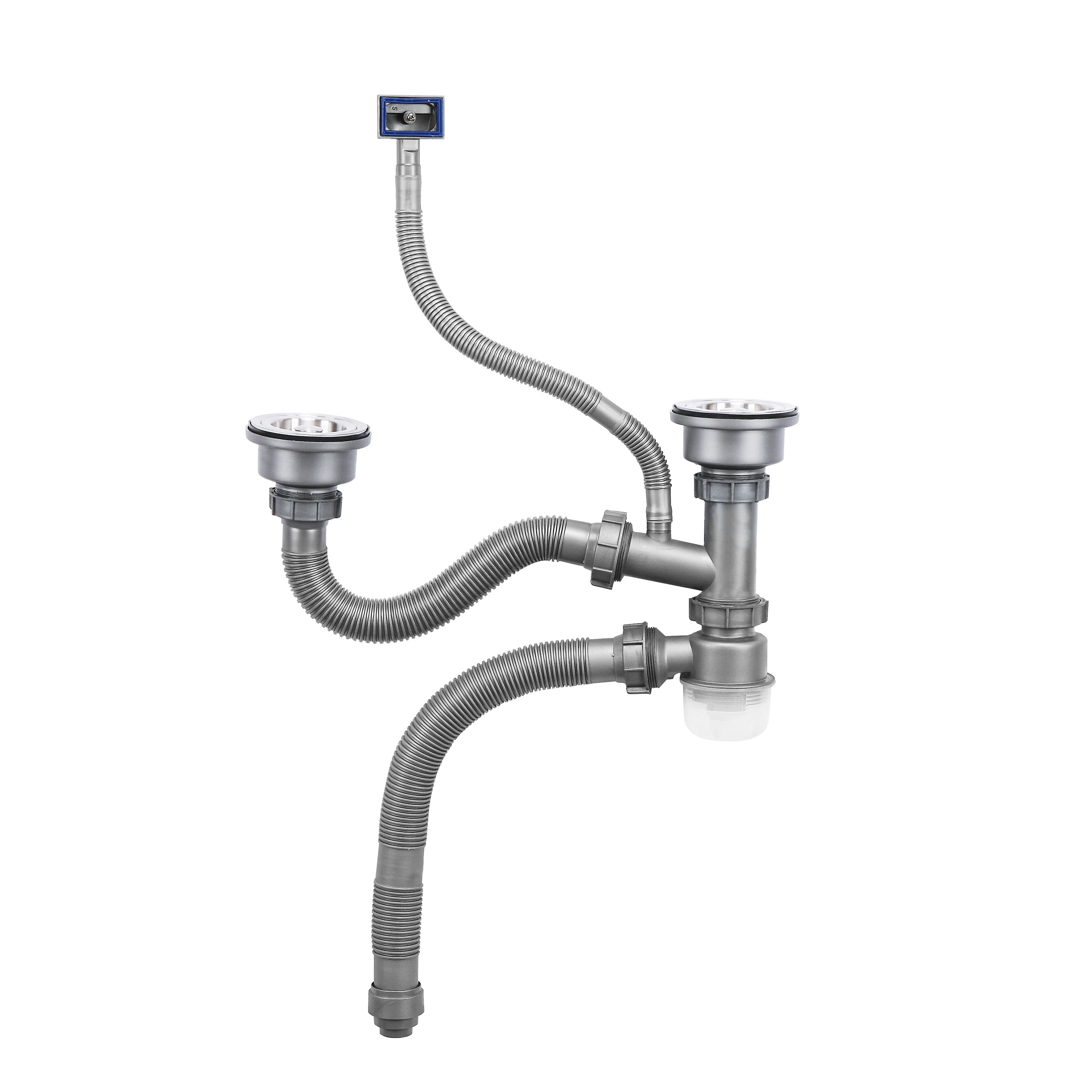 Top Grade Stainless Steel Kitchen Sinks Drain  Stainless Steel Drains with Flexible Pipe Sinks  Kitchen Drain