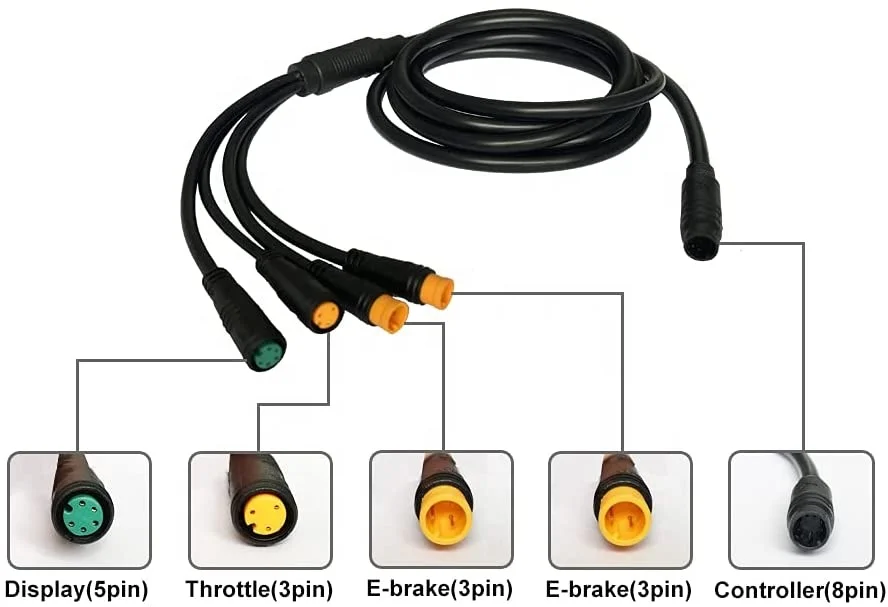 Connettori elettrici impermeabili di Ebike del connettore di cavo