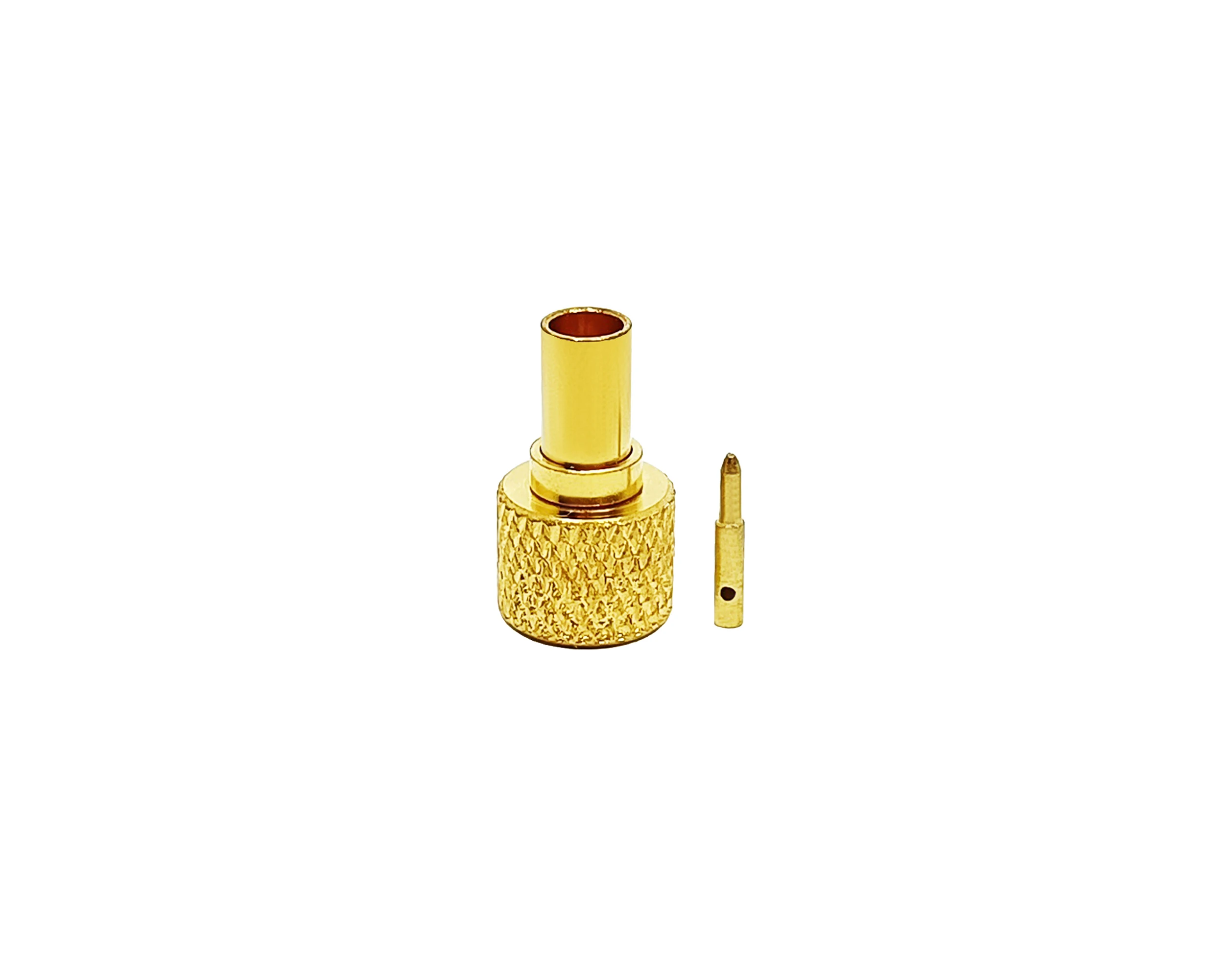 Nickel Plated  M5 10-32 Male Plug Straight Microdot Connector Crimp For RG178 Cable supplier
