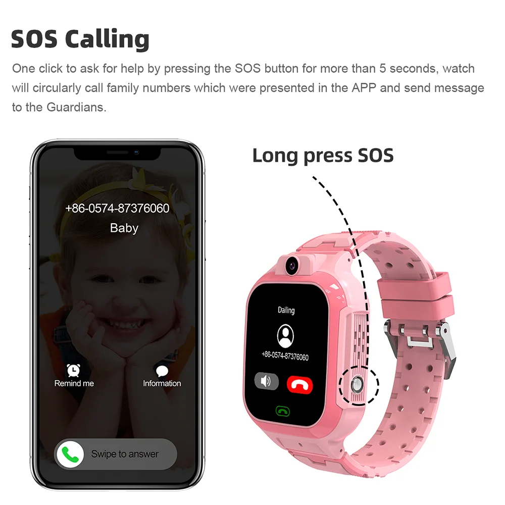 Fitonme Orologio Intelligente 4G Per Bambini Con GPS E Videochiamata - Tracker Anti-Smart Loss, Geofence, SOS, Impermeabile, Contapassi