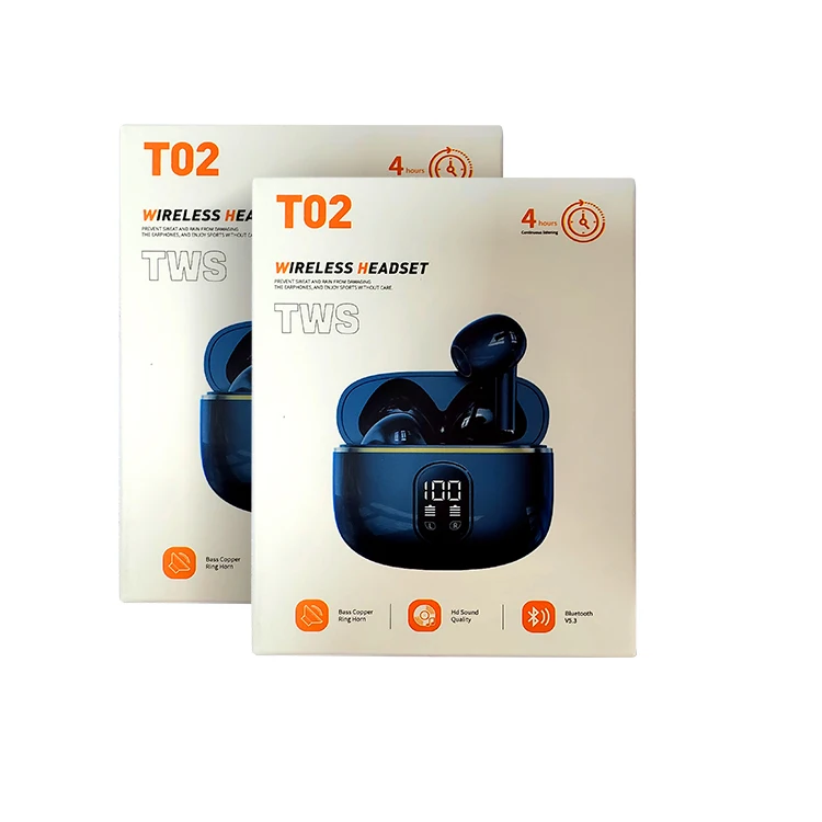 US Warehouse T02 Bt V5.3 EDR Wireless Earbuds Earphones Led Display Waterproof in Ear No aperçu 6