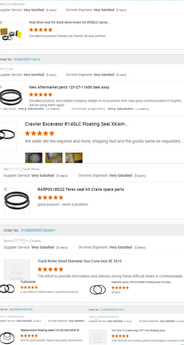 Track Rollers Replacement Parts O Ring Mechanical Labyrinth Oil Seal Group Assy Duo Cone Floating Seal