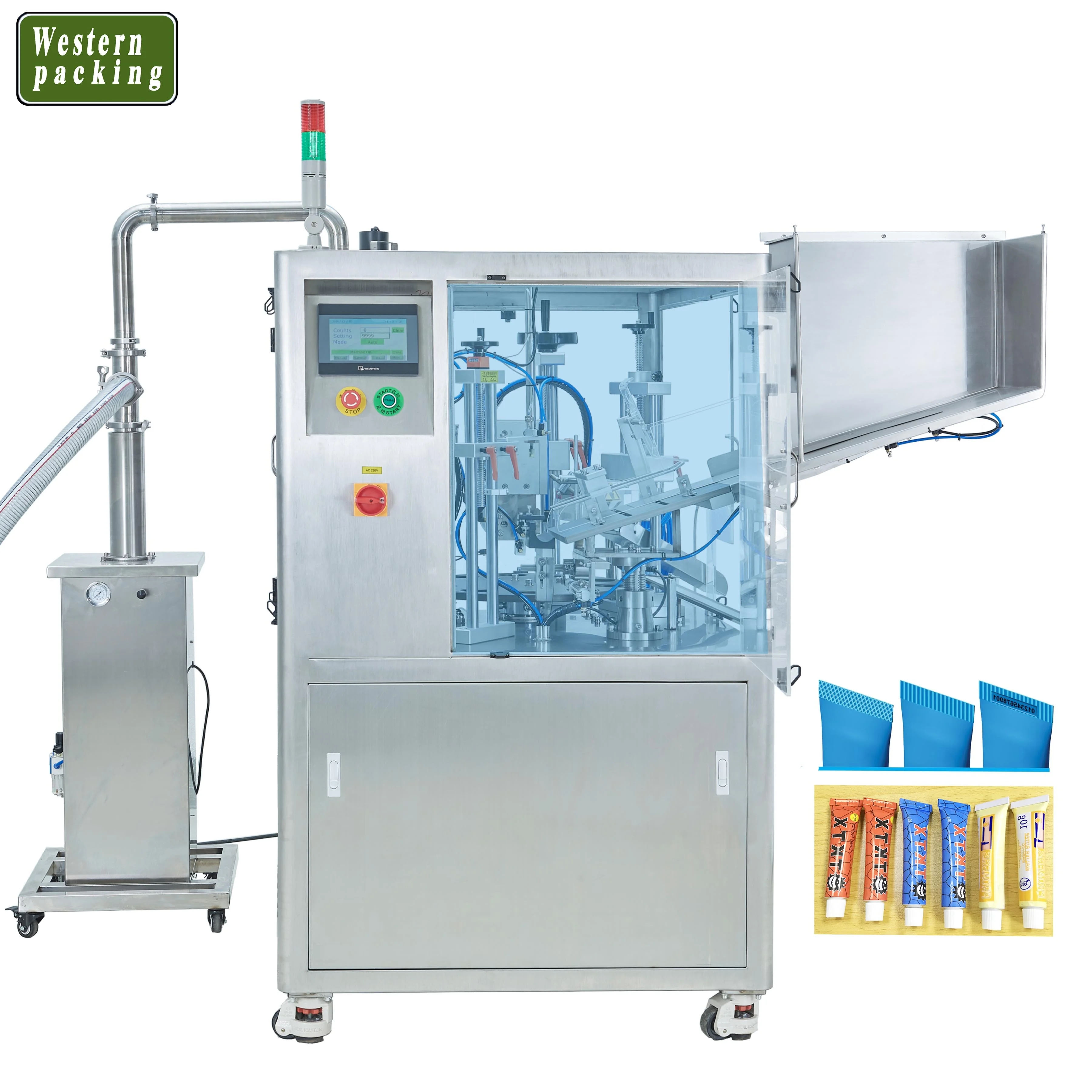 Автоматическая машина для розлива и запечатывания пластиковых трубок зубной