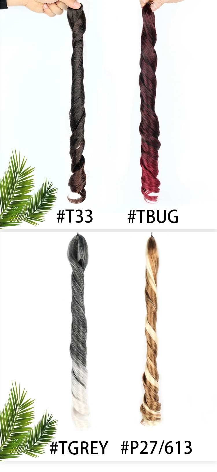 Wholesale Kanekalon French Spiral Curl Synthetic Yaki Pony Style Wavy