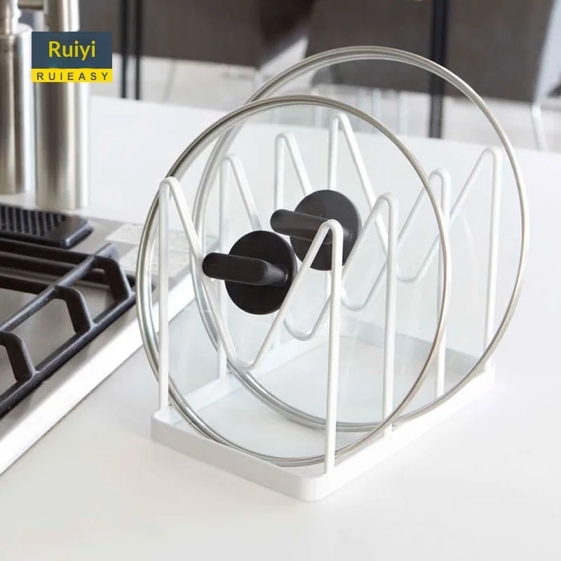 Kuhinjski shrambni sistem, večplastna omarica za pokrove od loncev na kuhinjsko mizo, kovinska shrambna polica brez možnosti sklanjanja, sodobna preprosta oblika za kuhinjo