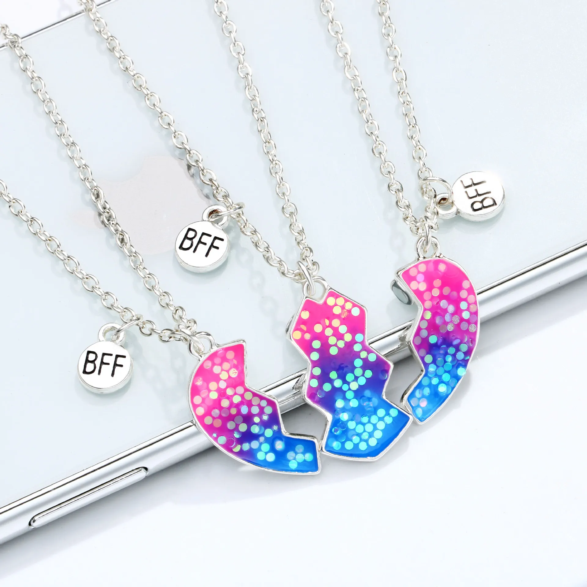 Trendy Heart BFF Necklaces for Best Friends Gift