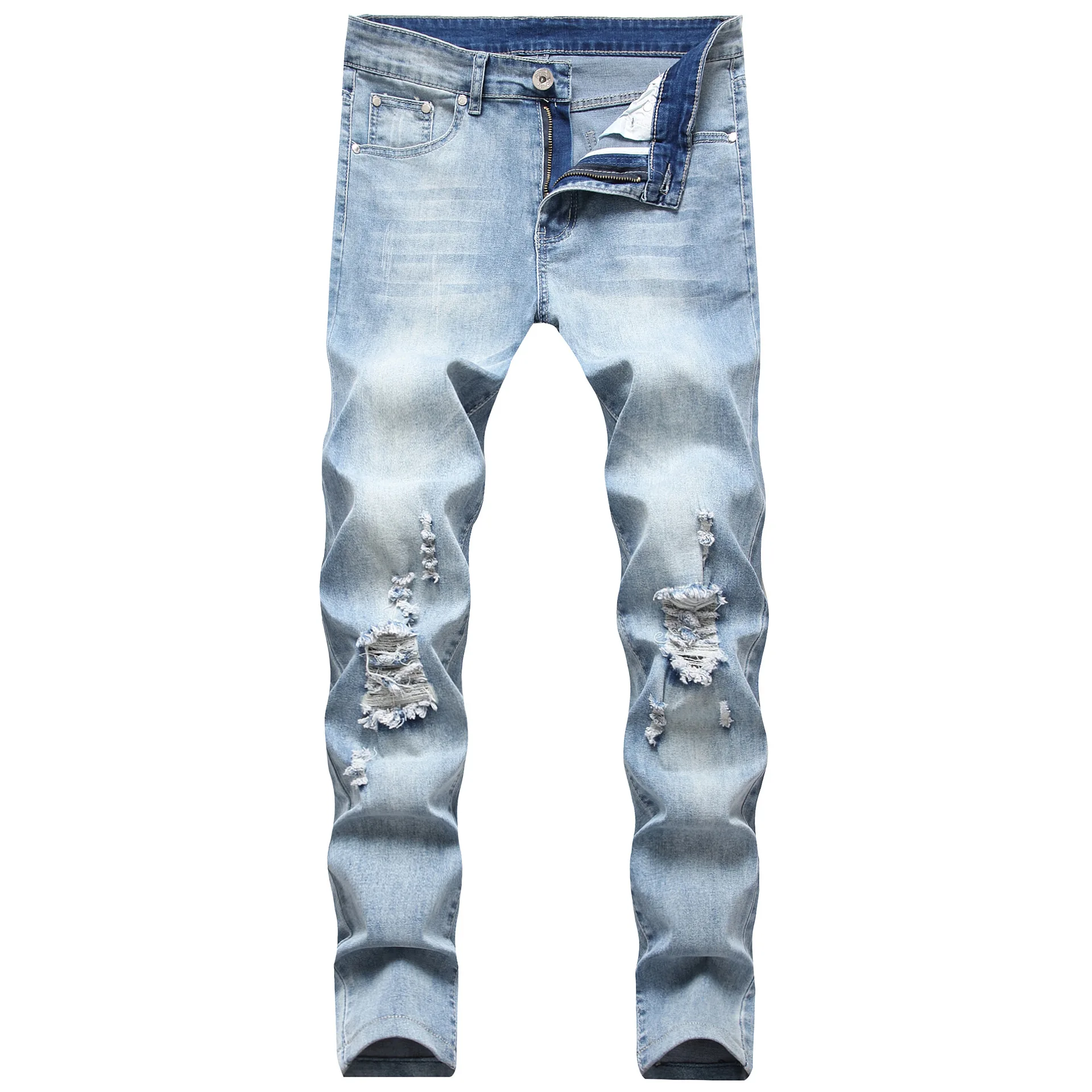 Grossistdesigner Street Sommar Män Casual Distressed Ripped Jean Röd Svart Vit Blå Herr Plus Size Jeans 2023413_voghion.com