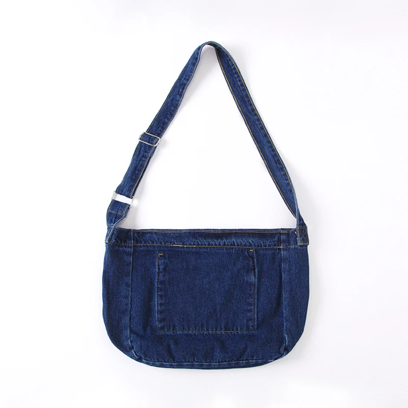 Blue Denim Shoulder Bag with Large Capacity, Fashionable and Versatile Canvas Casual Underarm Women's Bag,one-size , Multicolor by Shein