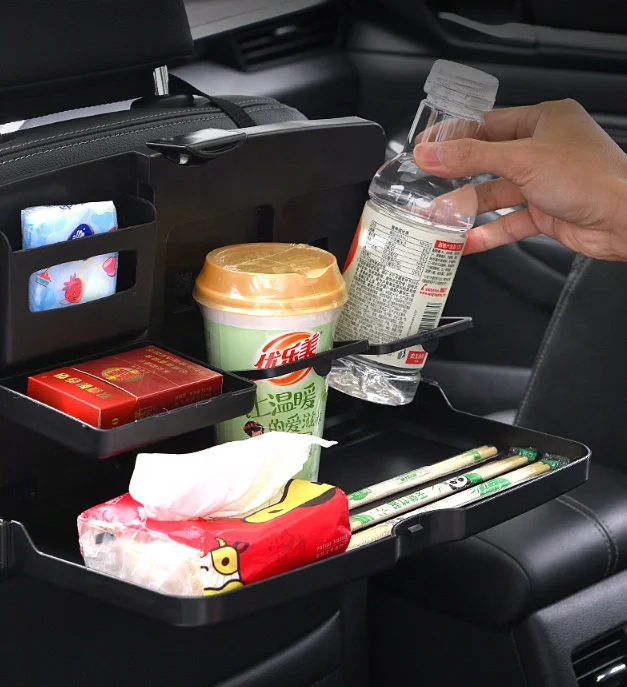 Multi-Use Car Food Tray and Dining Table Foldable Rear Seat Cup Phone Holder Travel Laptop Tray Business Style for Cars