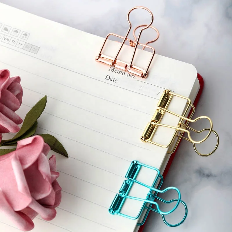 Пустотелая квадратная форма креативные школьные складные металлические серебристые 15 мм скрепки для бумаги