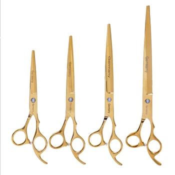 6 Inch to 9 Inch Four Sizes Gold Stainless Steel Professional Hairdressing Scissors Thinning Barber