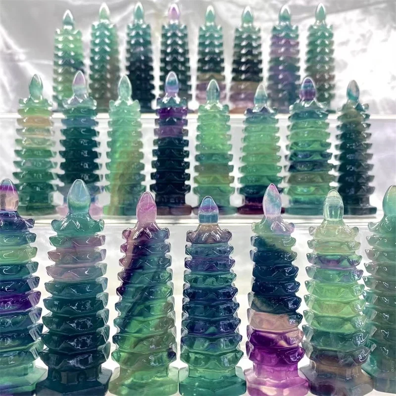 批发天然水晶宝石萤石石英塔风水萤石文昌塔| Alibaba.com