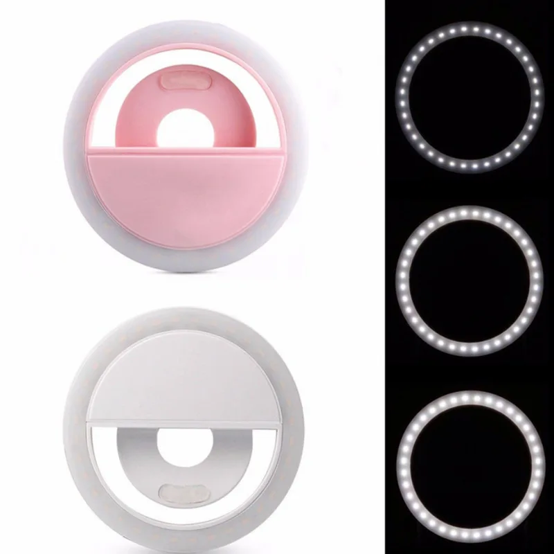 Перезаряжаемый портативный розовый светильник для телефона, кольцевой светильник для селфи, кольцевой светильник для фотосъемки