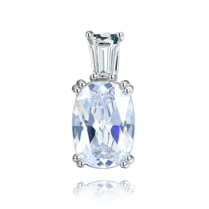 Engagement Gemstone Big Diamond Luxury Pendant 925 Sterling Silver Rhodium Plated Jewelry Pendants