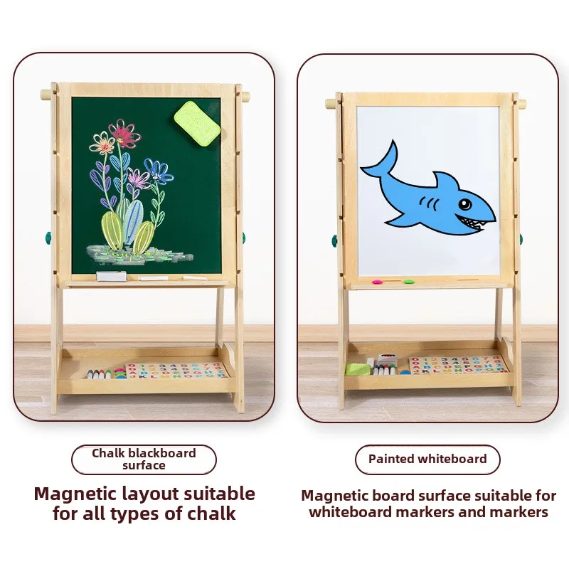 Fabrikdirekter Großhandel Frühkindliche Bildung multifunktionales Bücherregal Zeichentafel Holzzeichenspielzeug für Kinder pädagogisches Spielzeug