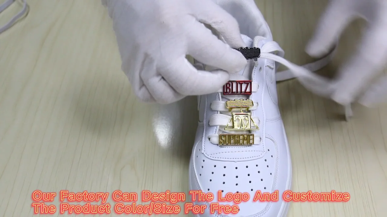Custom Engraving Logo Metal Engrave Logo Shoe Laces Lock Sneaker