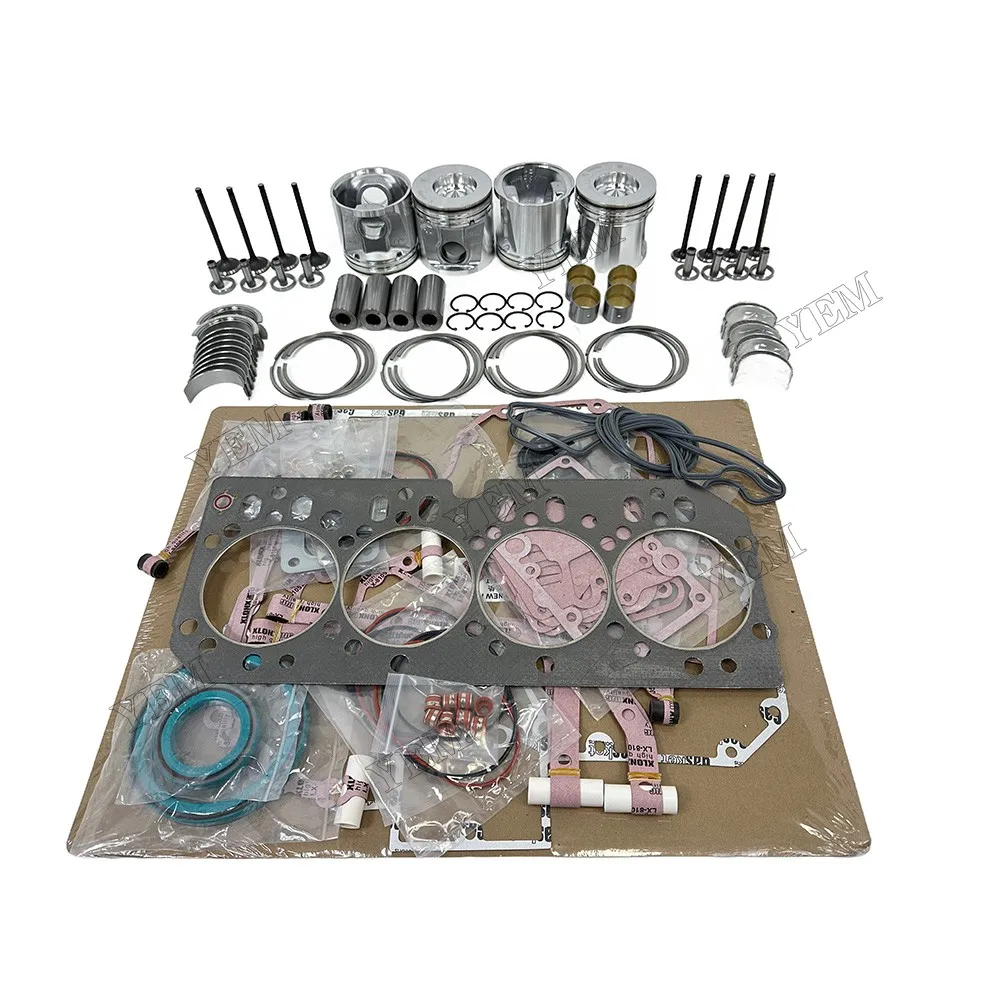 4045 Rebuild Kit With Cylinder Gaskets Piston Rings Bearing Valves RE554414 Suitable for John Deere Replaces Engine Parts