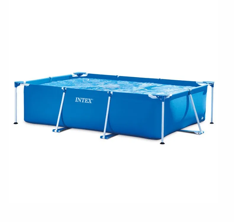 Easy Set Rectangular Metal Frame Above Ground Family Pools Swimming Outdoor Intex