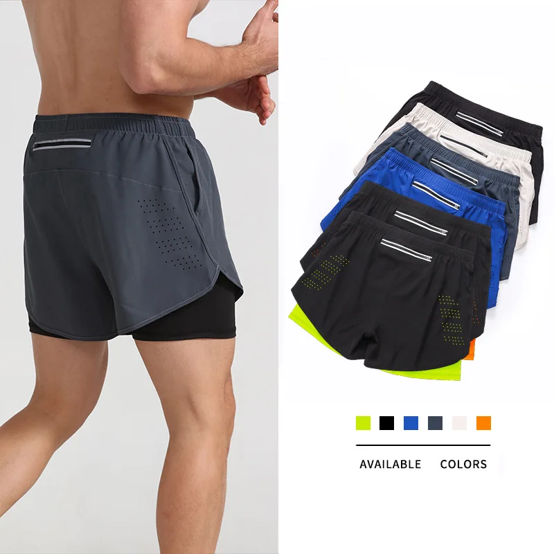 Großhandel Mesh-Shorts 2 in 1 Doppelschicht Track Loose Quick Dry Basketball-Training Sweat Gym Shorts Men4_voghion.com