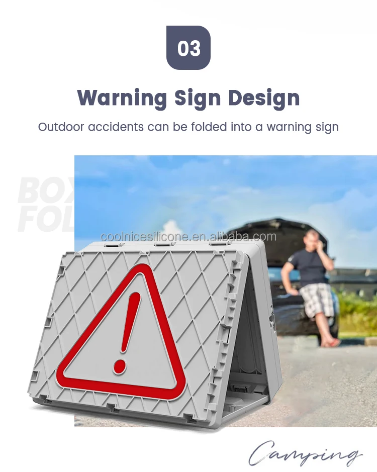 Car Camping Kitchen Box Plastic Folding Box Portable Storage Bin Boxes