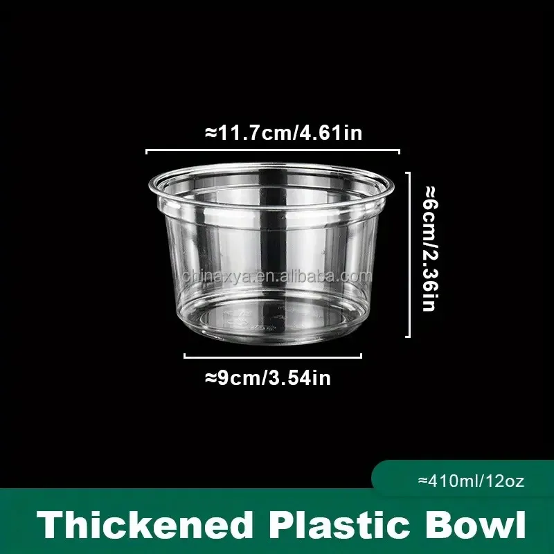 8/12/16/24/32oz BPA Free PET Plastic Bowl and Lid Freezer Safe for Serving Food and Drinks for Catering Weddings Parties supplier