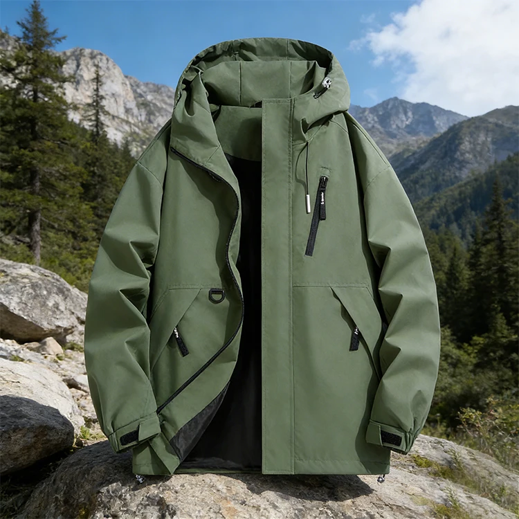 2026 Sporty Fashion Hooded Casual Outdoor Jacket for Men and Women, Windproof and Waterproof Zipper Softshell Jacket, Suitable for Everyday and Outdoor Use