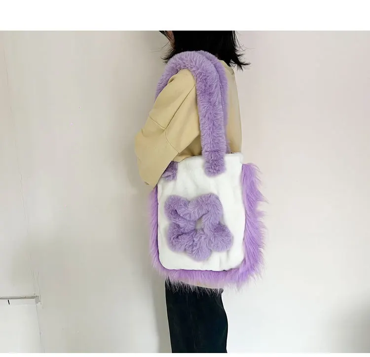 2024 Winter Korean Trend Y2K Cute Girl Custom Furry Bag