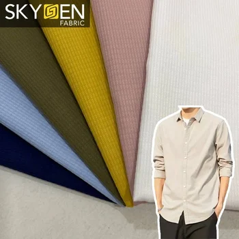 Skygen Dobby soft shirt plain woven cotton fabric wholesale roll poplin 100% cotton fabric