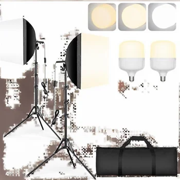 EMART Acrylic for Photography Lighting Kit 16"x16" Pull Soft Box 50W 3000K-6000K LED Bulb Remote/APP Control Studio detail image