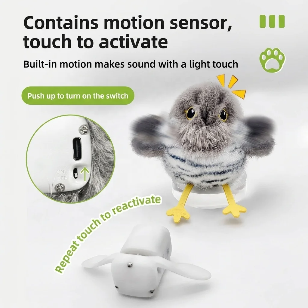 Interactive Bird Toy For Cats With Realistic Sounds And Flight_voghion.com