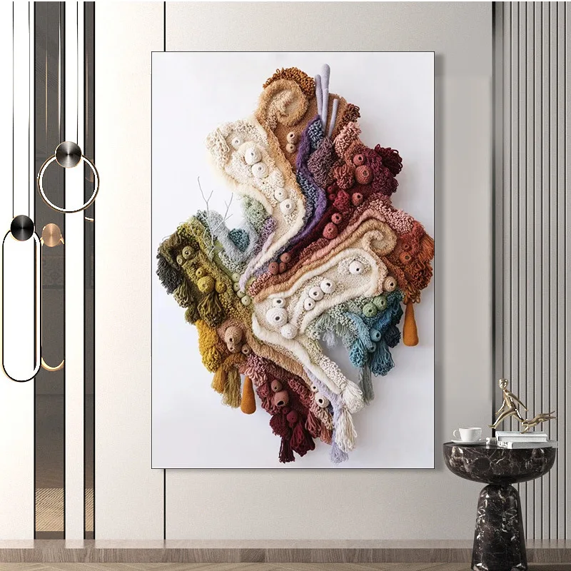 Modern Coral Reef 3D Mixed Media Wall Art - Framed Tapestries for