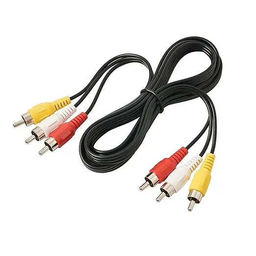 3RCA na Pangingiit na Lalaki hanggang 3RCA na Pangingiit na Lalaki na Composite na Audio at Video na Kable na may Gintong Plating para sa TV, DVD, Amplifier, at Speaker System