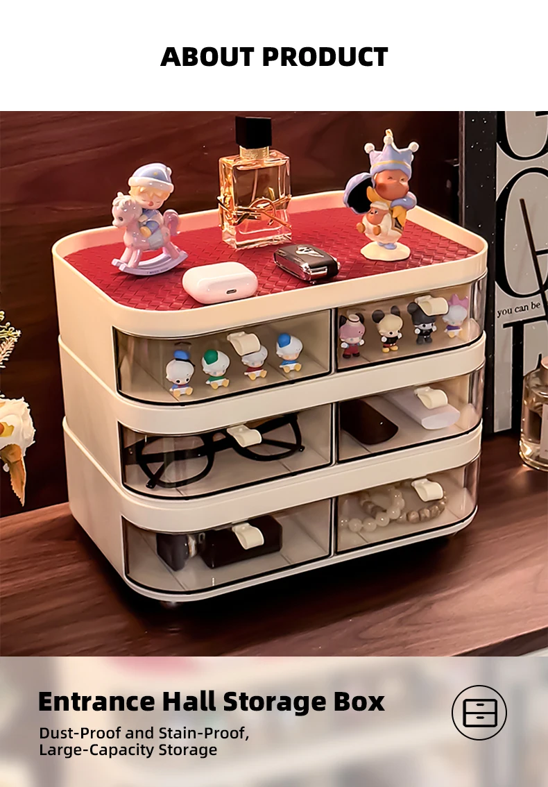 product wanuo multi tier desktop drawer organizer plastic drawer organizer clear desk drawer organizer-2