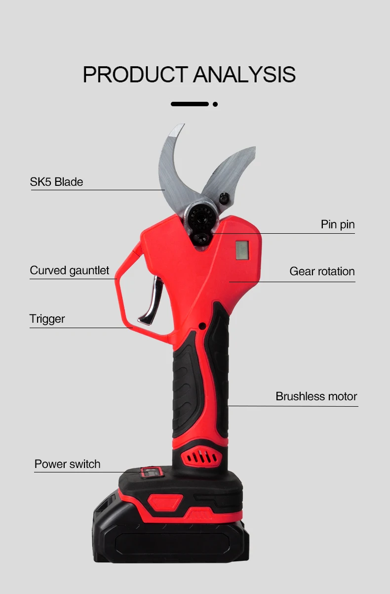 Garden Scissor Tree Grape Telescopic Electric Long Reach Shear 21v Pruning Pruner 3 Meters 40mm