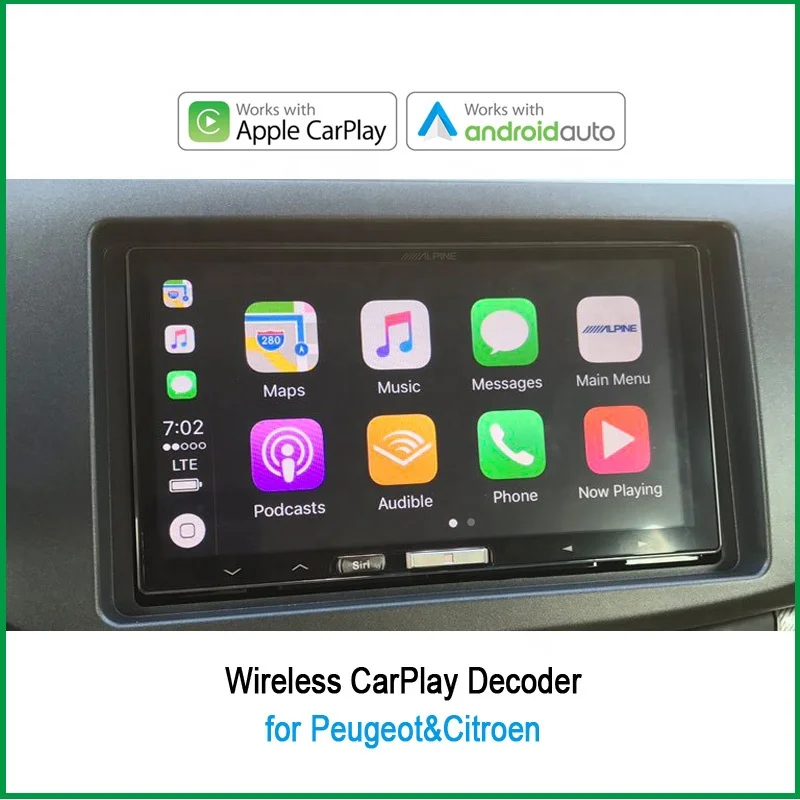Wireless Carplay & Android Auto Decoder Box for Citroen Peugeot C4