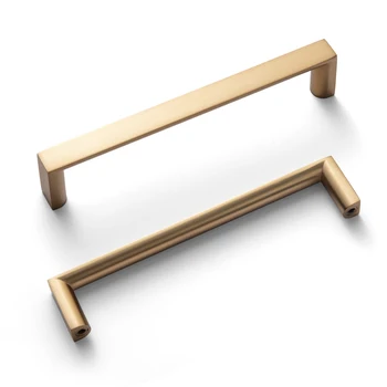 Champagne Bronze Solid Drawer Handles Long Cabinet Bar Pulls Zinc Alloy Furniture Handles & Knobs for Kitchen & Bedroom Dresser
