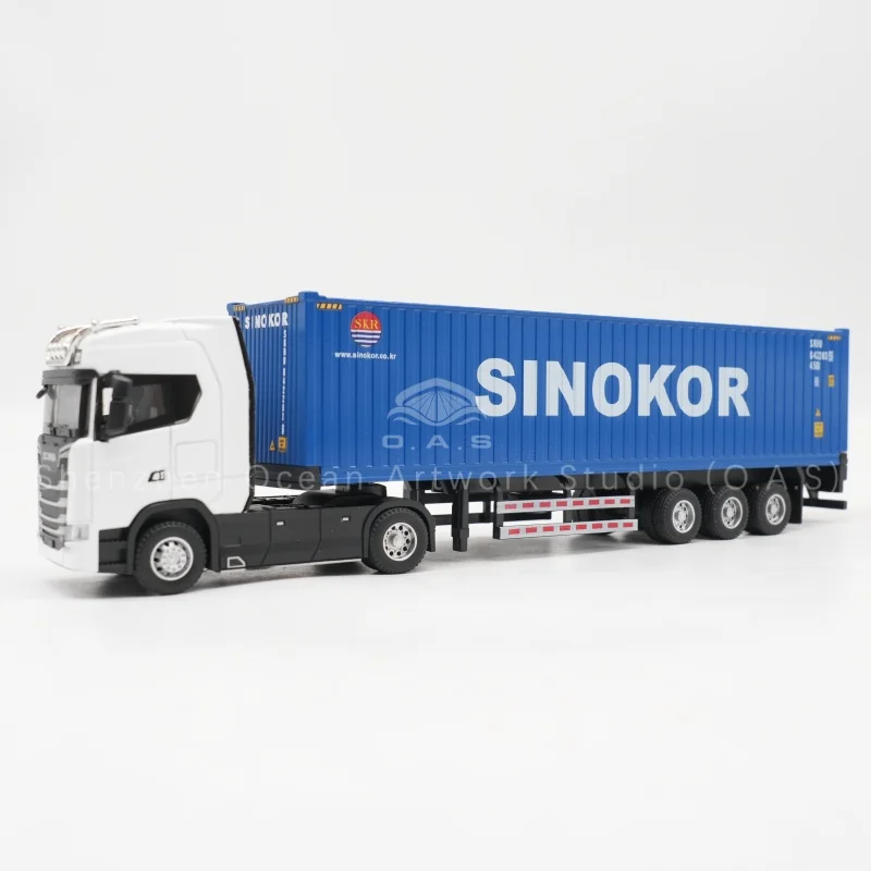 【L】O.A.S Container Model Factory Shipping Gift Customized 1:50 SINOKOR Alloy Material Truck Toy Scale Model