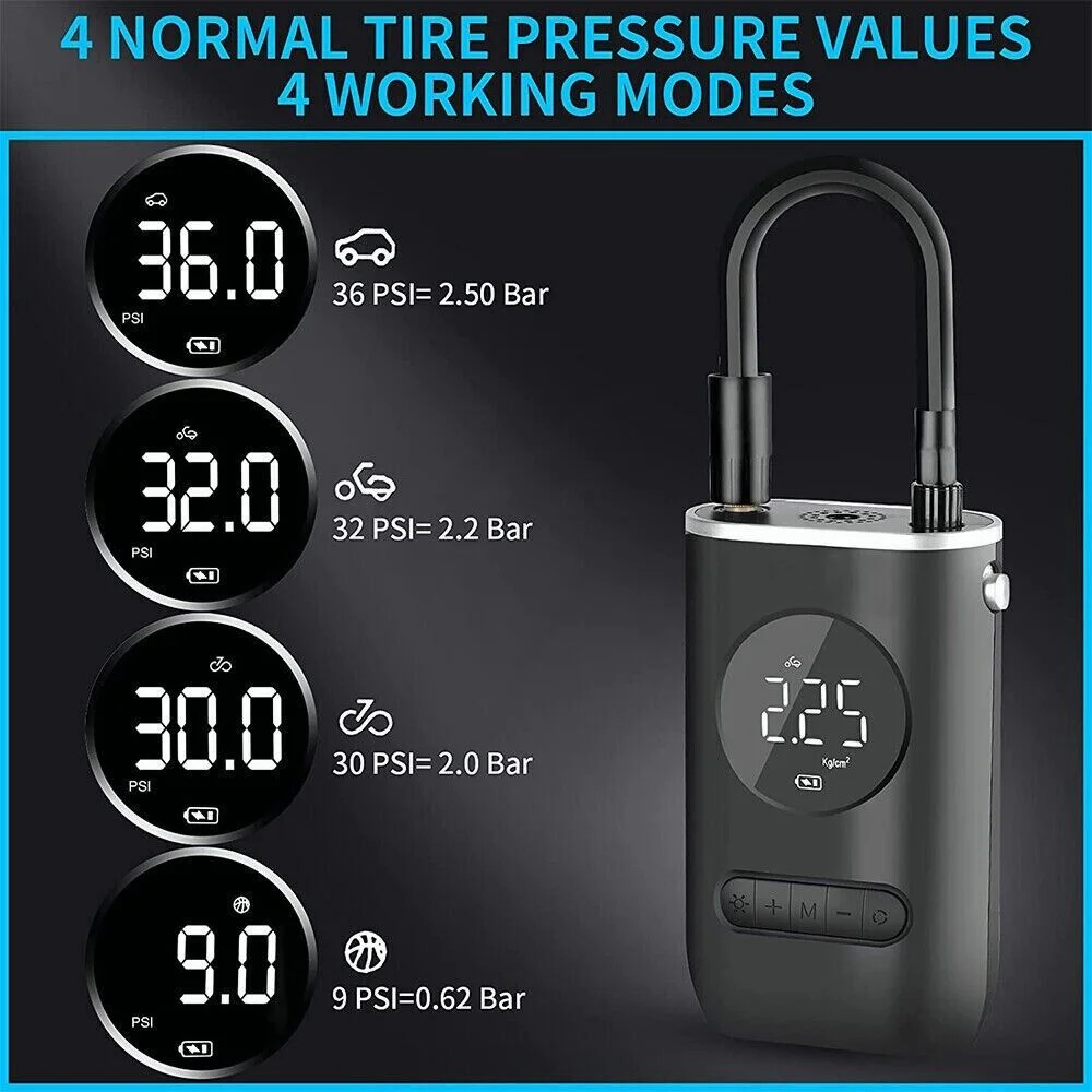 12v Digital Tire Inflator Air Compressor Tire Inflator Portable Tire Inflator Mini Car Compressor