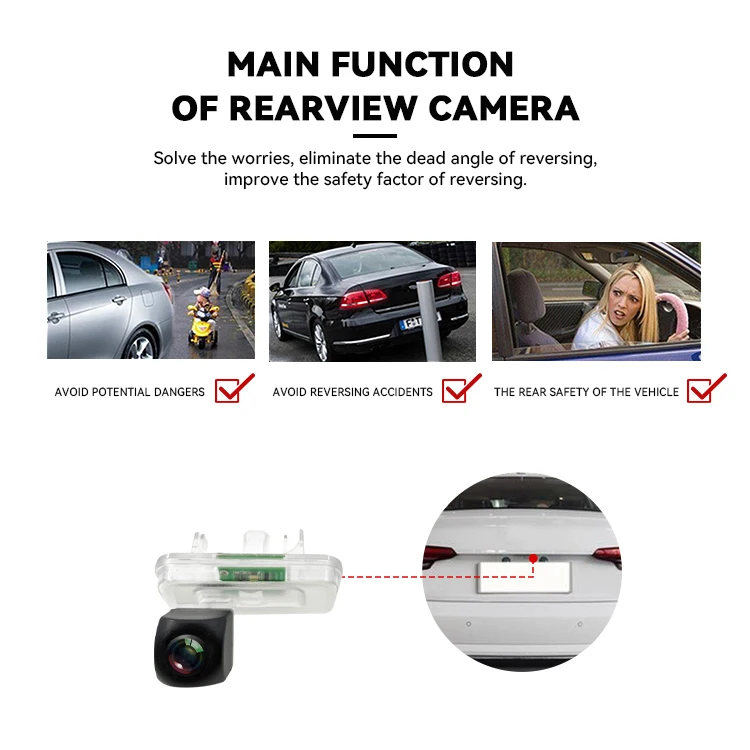 Wemaer AHD Wide Angle Waterproof Backup Reversing Rear View Car Reverse Camera With Parking Line for Toyota Land Cruiser 2019 manufacture