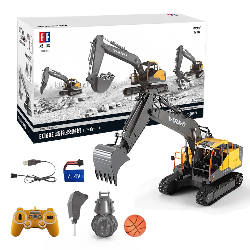 1/16 Scale Volvo Licensed RC Excavator Truck with Drill Timber
