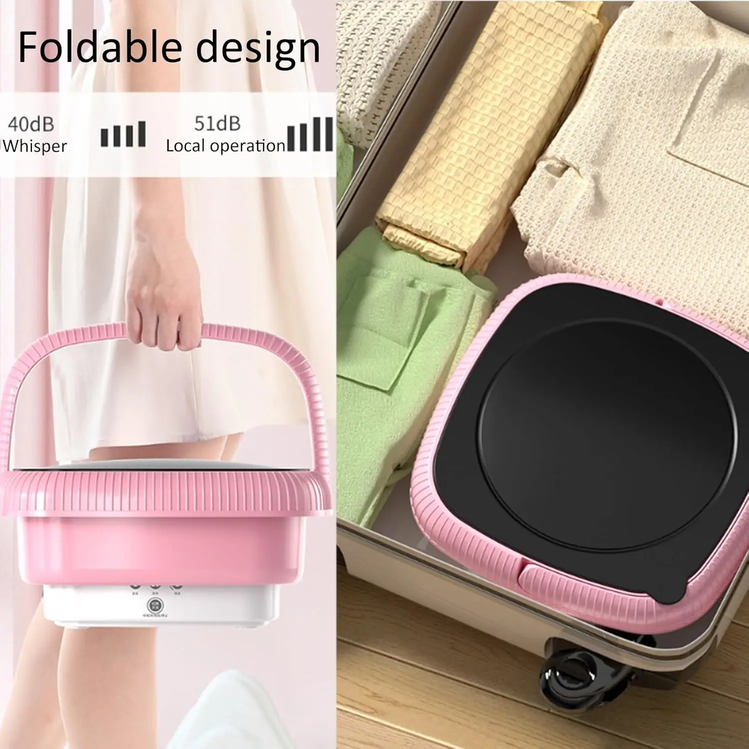 8L Foldable Mini Washing Machine Electric Tub Laundry Washer Portable Mini Folding Washi aperçu 5